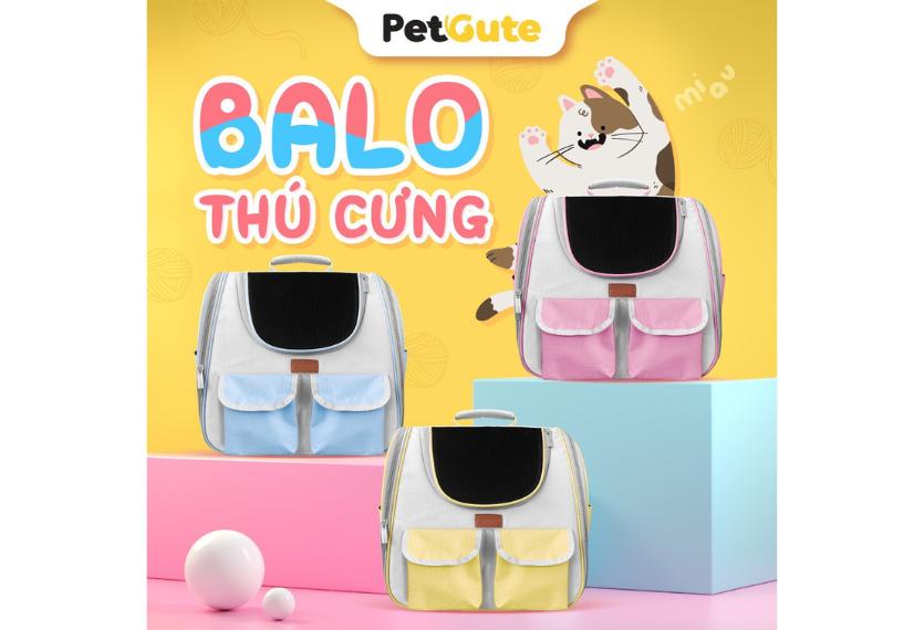 Petgute - Balo Chó Mèo Cao Cấp (2 Nắp)