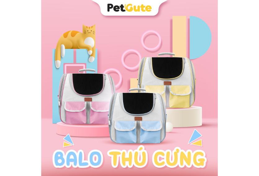 Petgute - Balo Chó Mèo Cao Cấp (2 Nắp)