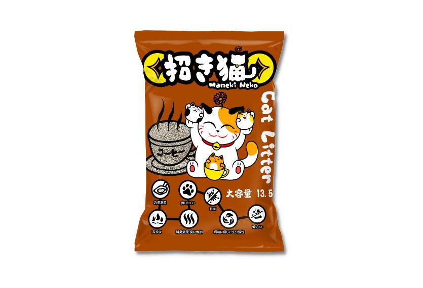Maneki Neko - Cát Đất Sét Mèo 13.5L (Cà Phê)