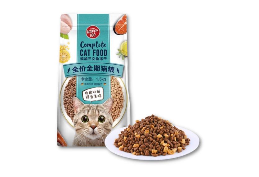 Happy 100 - Hạt Mèo 1.5kg (Thịt Gà & Topping Cá Hồi)