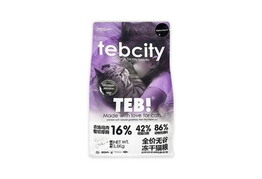 Tebcity E2 - Hạt Mèo 1.5kg (Cá Tuyết, Bò & Topping Gà)