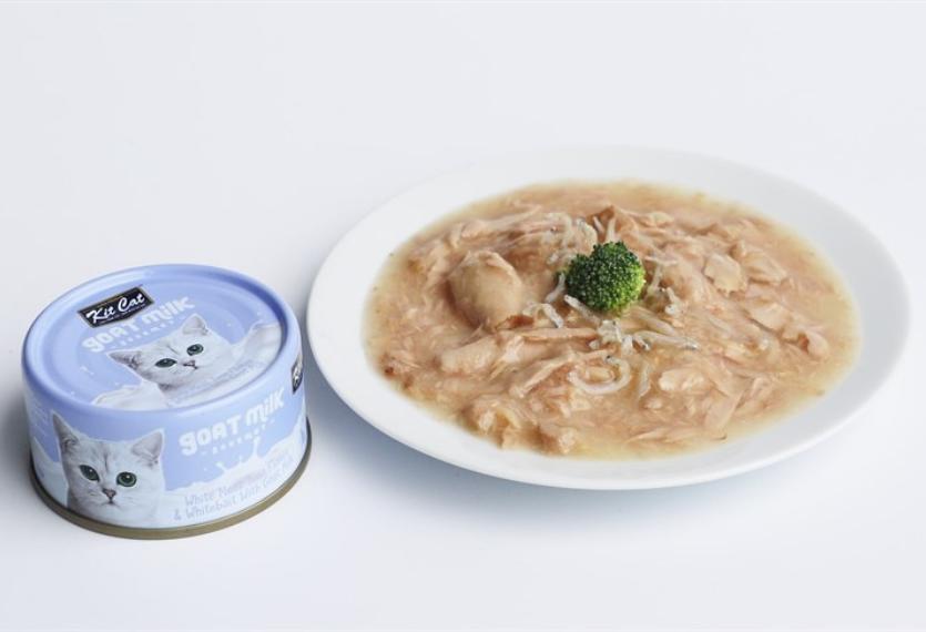 Kitcat - Thịt Hộp Cho Mèo 70g (Sữa Dê Với Cá Ngừ & Cá Trắng)