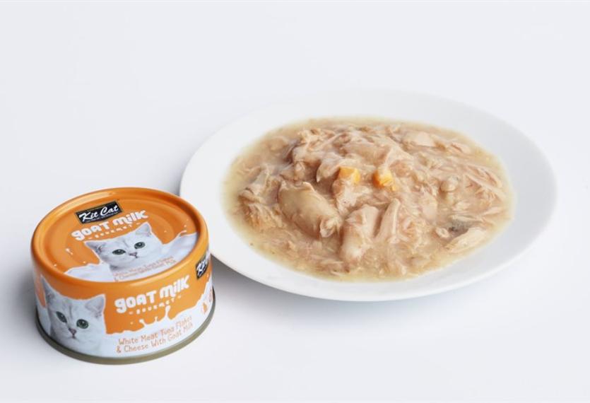 Kitcat - Thịt Hộp Cho Mèo 70g (Sữa Dê Với Cá Ngừ & Phô Mai)