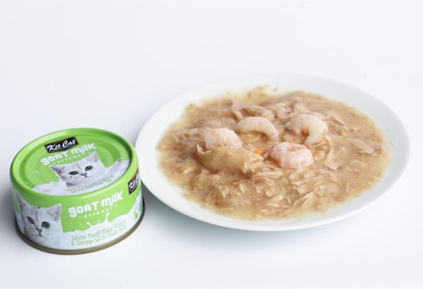 Kitcat - Thịt Hộp Cho Mèo 70g (Sữa Dê Với Cá Ngừ & Tôm)