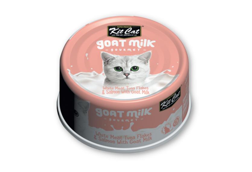 Kitcat - Thịt Hộp Cho Mèo 70g (Sữa Dê Với Cá Ngừ & Cá Hồi)