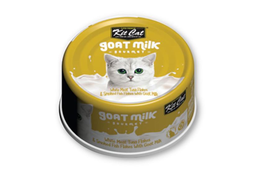 Kitcat - Thịt Hộp Cho Mèo 70g (Sữa Dê Với Cá Ngừ & Cá Hun Khói)