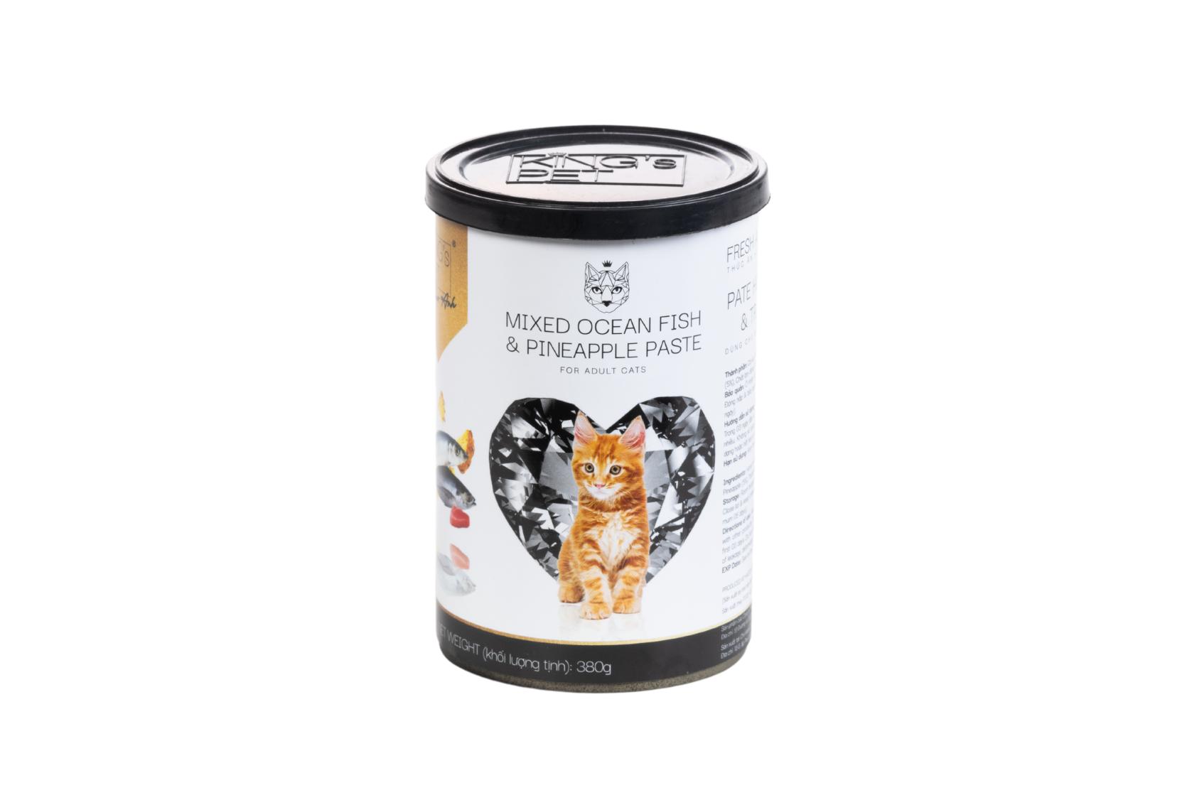 King's Pet - Pate Mèo 380g (Hỗn Hợp Cá Biển & Trái Thơm)