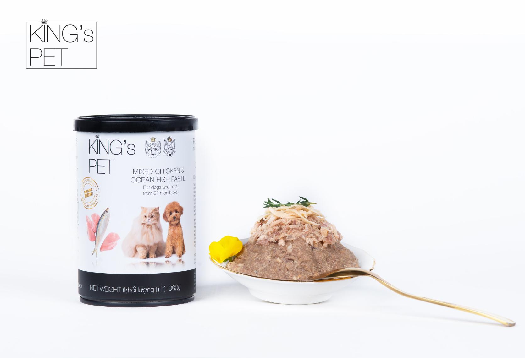 King's Pet - Pate Chó & Mèo 380g (Gà & Cá)