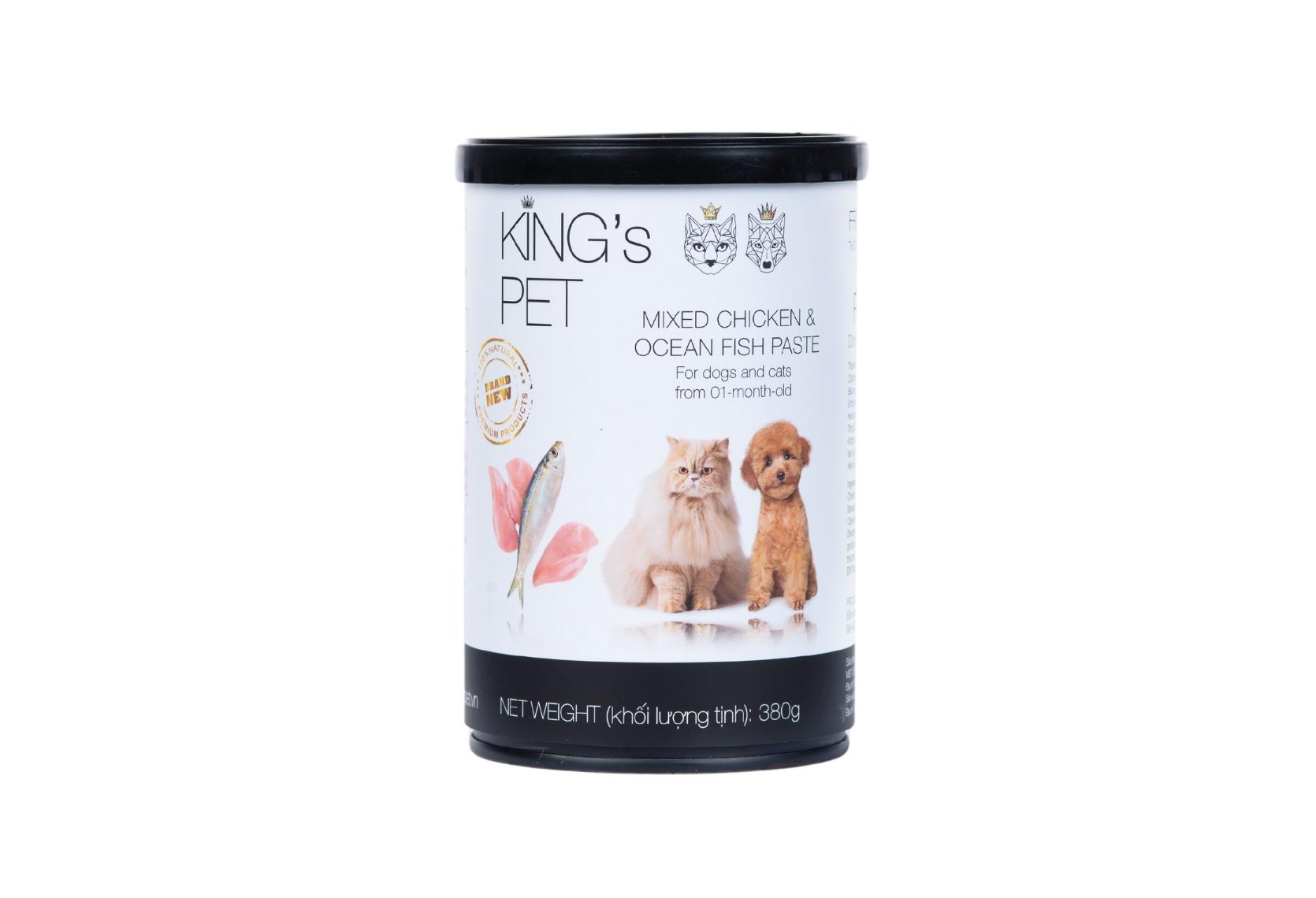 King's Pet - Pate Chó & Mèo 380g (Gà & Cá)