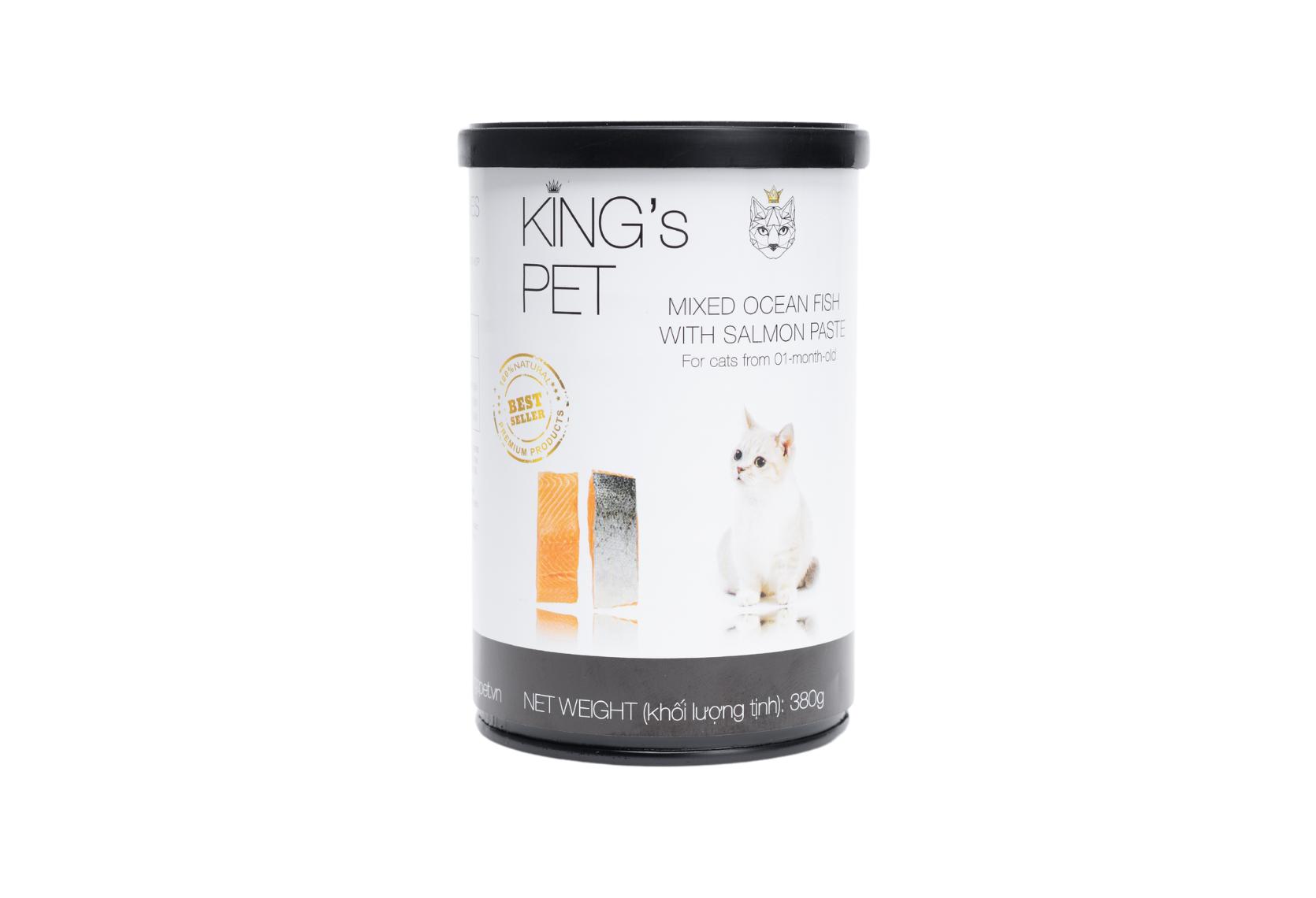 King's Pet - Pate Mèo 380g (Hỗn Hợp Cá Hồi)