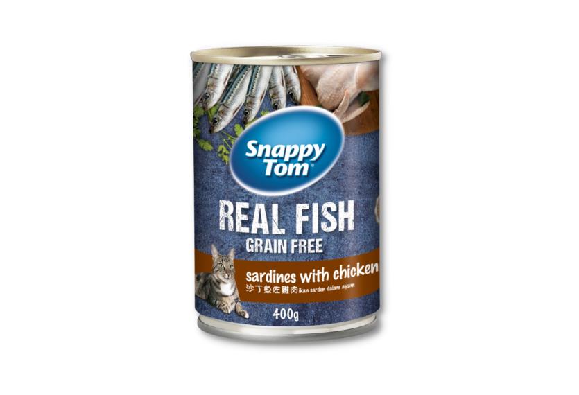 Snappy Tom (Real Fish) - Thịt Hộp Cho Mèo 400g (Cá Trích & Gà)