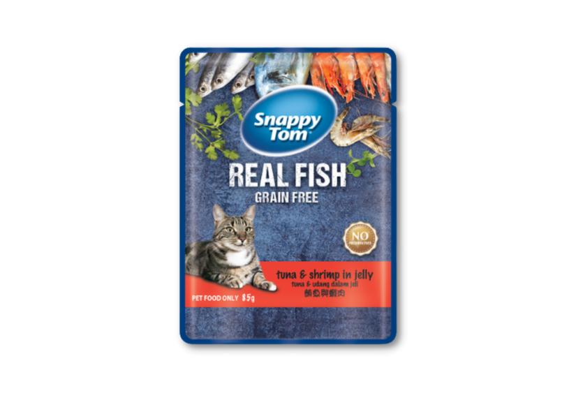 Snappy Tom (Real Fish) - Thịt Gói Cho Mèo 85g (Cá Ngừ & Tôm)