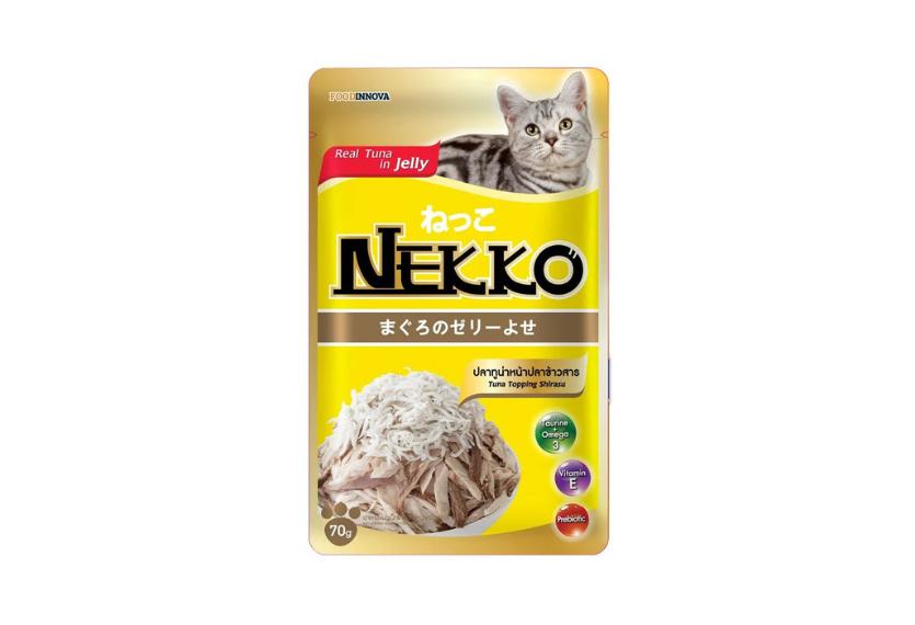 Nekko (Jelly) - Thịt Gói Cho Mèo 70g (Cá Ngừ & Cá Cơm)