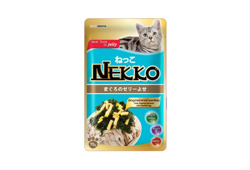 Nekko (Jelly) - Thịt Gói Cho Mèo 70g (Cá Ngừ Với Rong Biển & Trứng)
