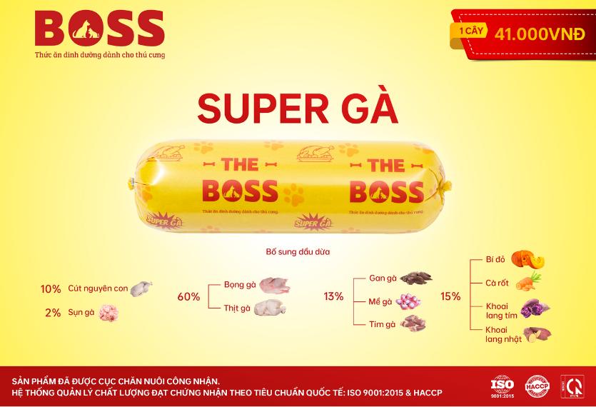 The Boss - Thịt Tươi Xay Rau Củ Chó 800g (Chim Cút & Gà)