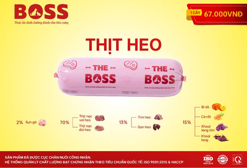 The Boss - Thịt Tươi Xay Rau Củ Chó 800g (Thịt Heo)
