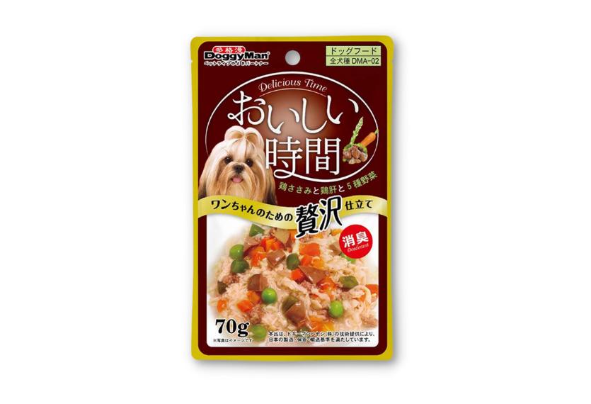 Doggyman - Thịt Gói Cho Chó 70g (Gà Với Gan & 5 Loại Rau Rau)