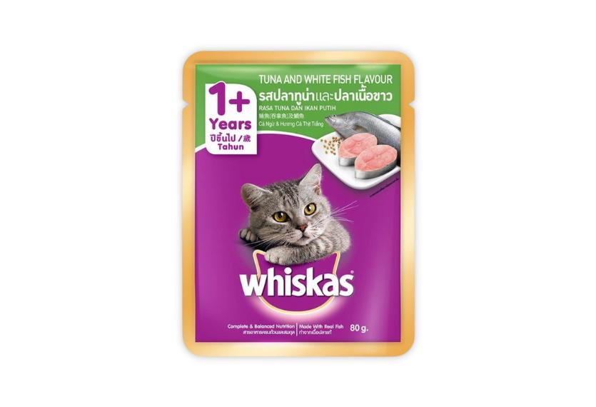 Whiskas - Pate Gói Cho Mèo Lớn 80g (Cá Ngừ & Cá Trắng)