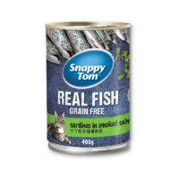 Snappy Tom (Real Fish) - Thịt Hộp Cho Mèo 400g (Cá Trích & Cá Hồi Xông Khói)