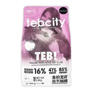 Tebcity E1 - Hạt Mèo 1.5kg (Hỗn Hợp Cá, Thỏ & Topping Gà)