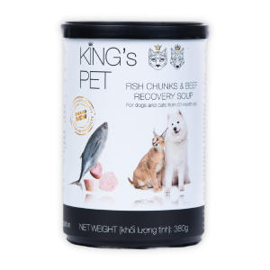 King's Pet - Pate Chó & Mèo 380g (Súp Cá Sốt Bò)