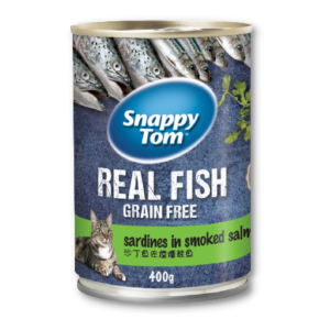 Snappy Tom (Real Fish) - Thịt Hộp Cho Mèo 400g (Cá Trích & Cá Hồi Xông Khói)