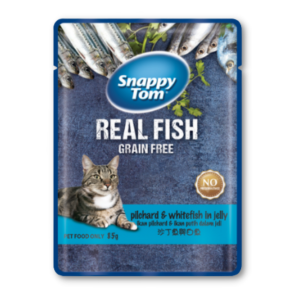 Snappy Tom (Real Fish) - Thịt Gói Cho Mèo 85g (Cá Mòi & Cá Trắng)