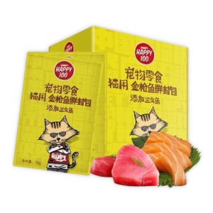 Happy 100 - Thịt Gói Cho Mèo 70g (Cá Ngừ & Cá Hồi)