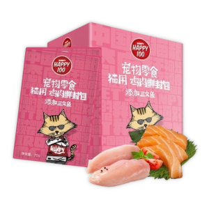 Happy 100 - Thịt Gói Cho Mèo 70g (Gà & Cá Hồi)
