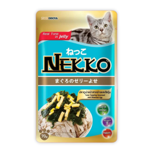 Nekko (Jelly) - Thịt Gói Cho Mèo 70g (Cá Ngừ Với Rong Biển & Trứng)