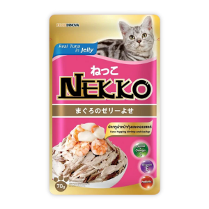 Nekko (Jelly) - Thịt Gói Cho Mèo 70g (Cá Ngừ Với Tôm & Sò Điệp)