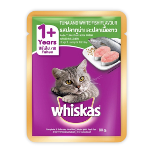 Whiskas - Pate Gói Cho Mèo Lớn 80g (Cá Ngừ & Cá Trắng)